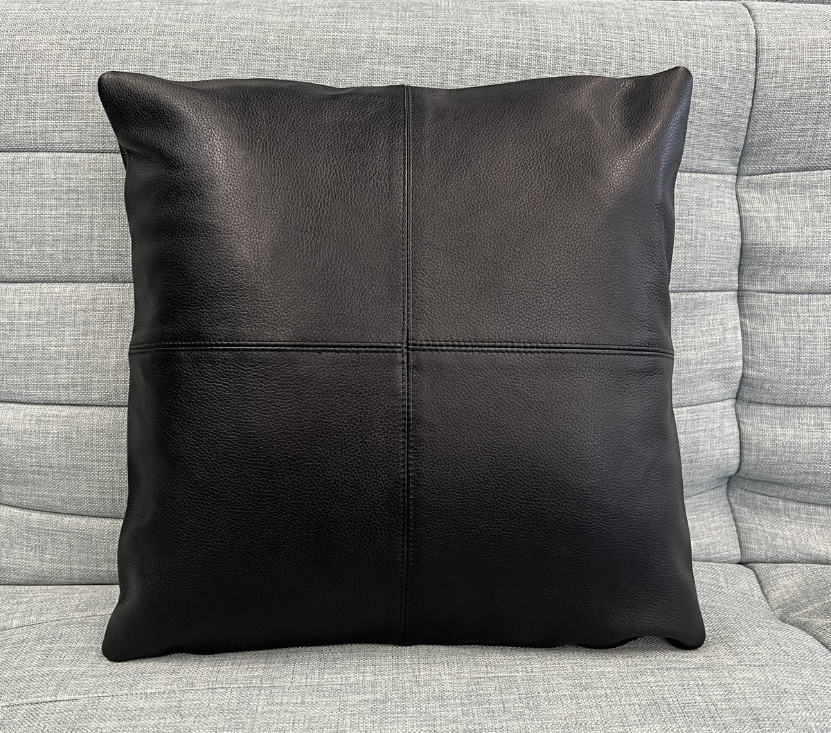 Black faux hotsell leather cushions