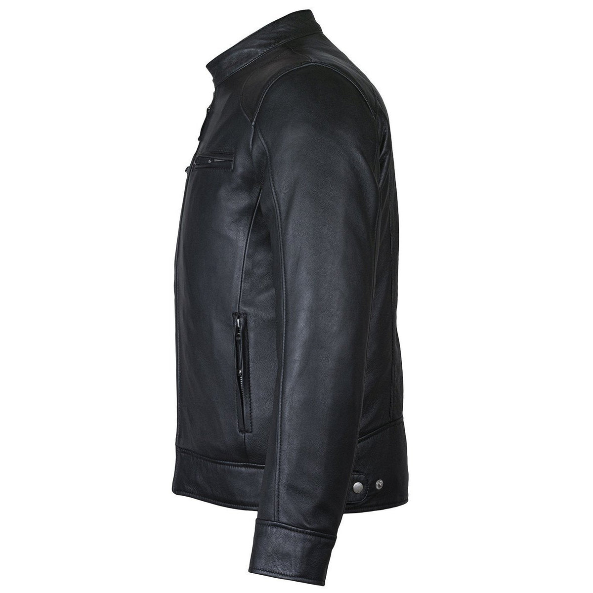 Mens slim fit on sale leather motorcycle jacket