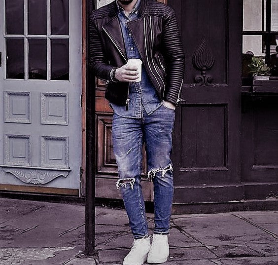 Black Leather Jacket Combination With Blue Jeans– Charlie London ...