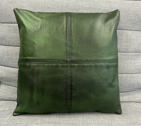 2x Genuine Metallic Leather Sofa Cushion Covers