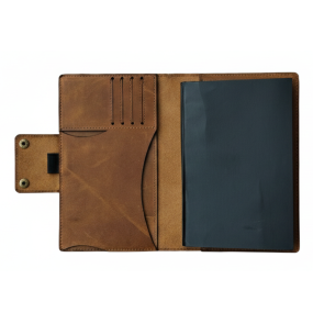 Executive Full-Grain Leather A5 Journal Cover | Professional Refillable Organizer