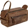Premium Cowhide Leather Toiletry Bag | Men's Travel Dopp Kit