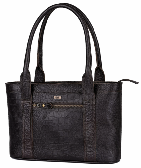 Crocodile Print Luxury Leather Handbag | Designer Style Tote